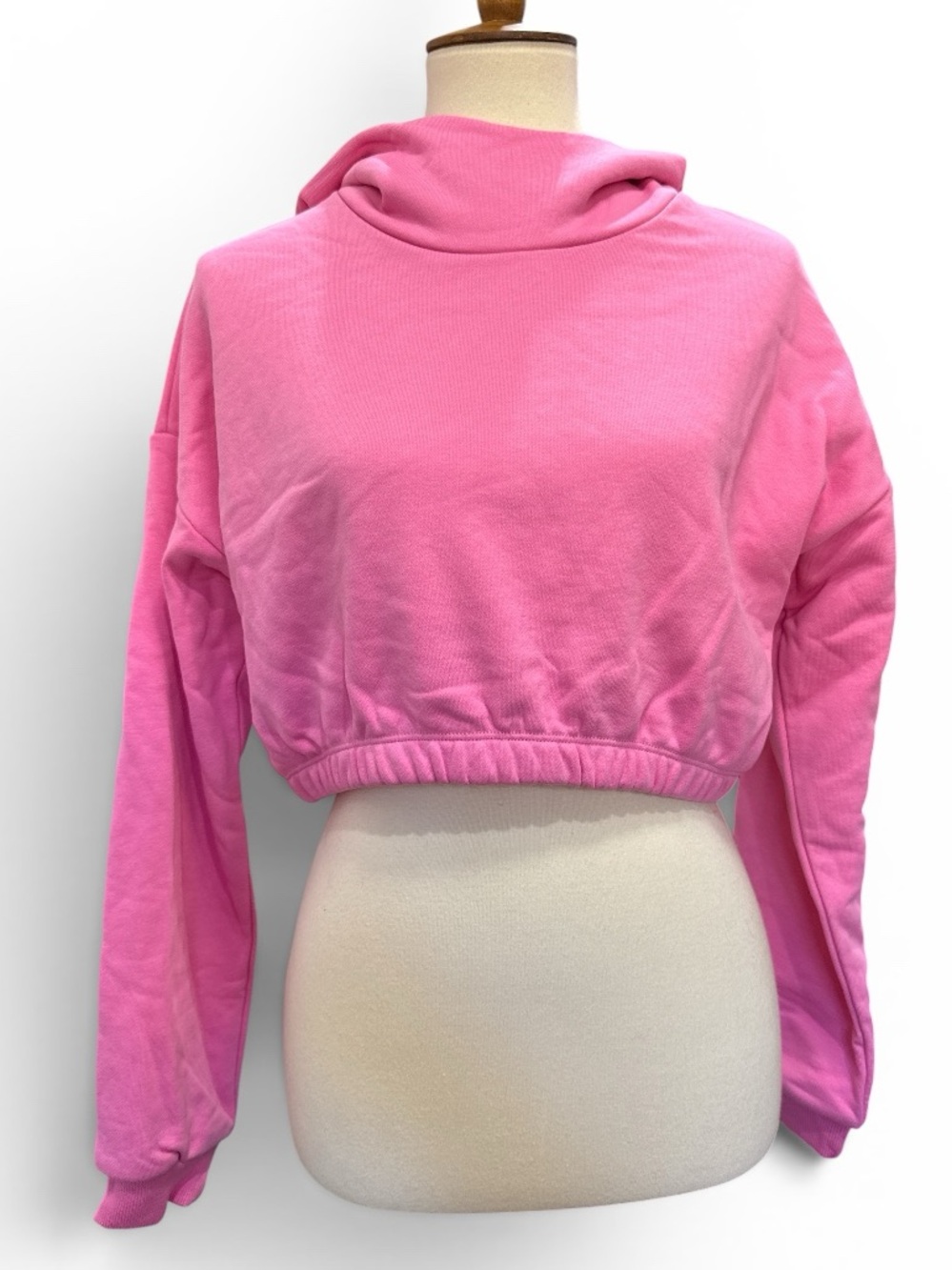 naked wardrobe Hot Pink Crop Hoodie Top #479